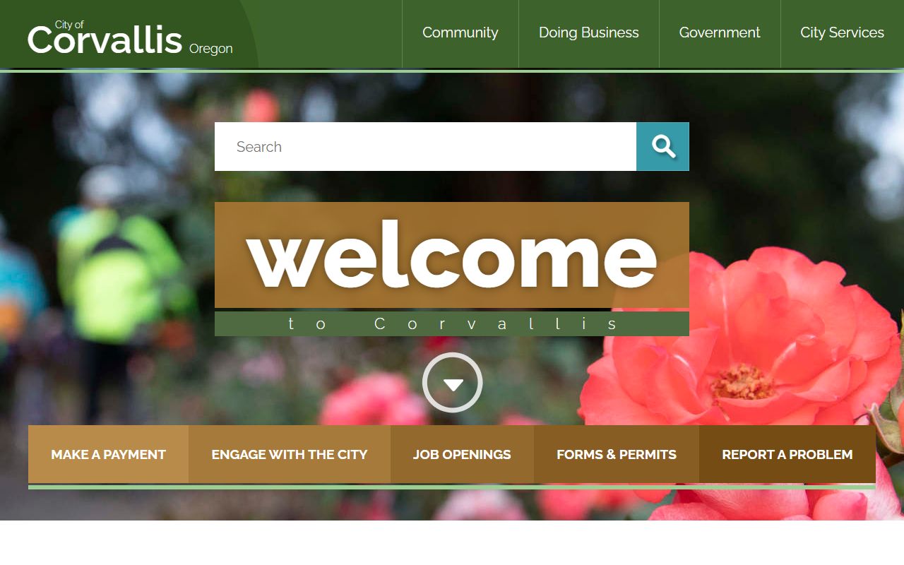 City of Corvallis Oregon homepage for felony records research