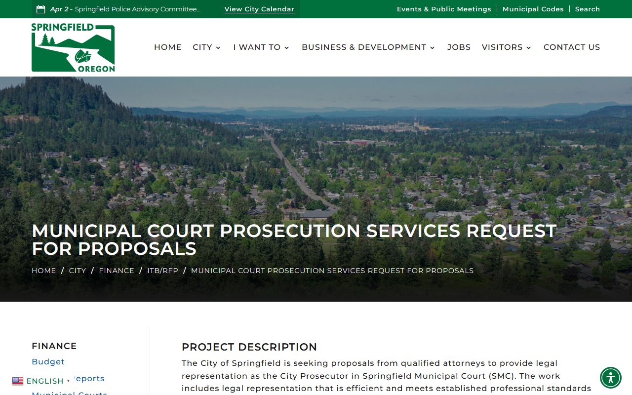 Springfield Municipal Court page for court records access