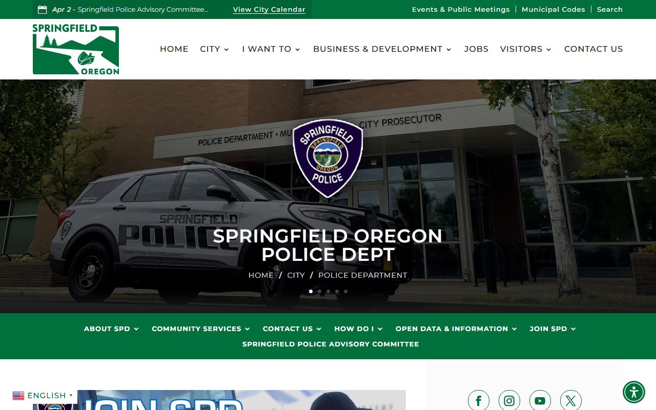 Springfield Police Department website for felony records information