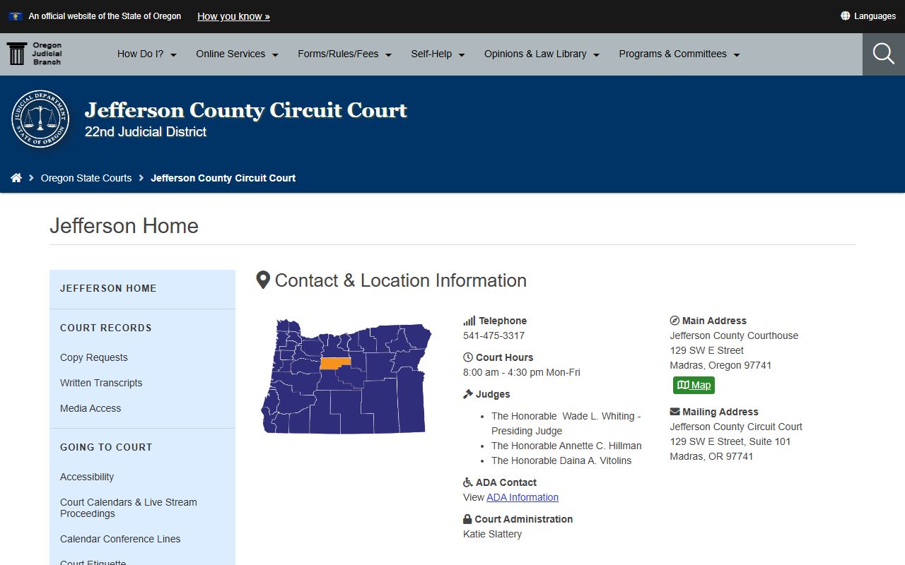 Jefferson County Circuit Court website for felony records