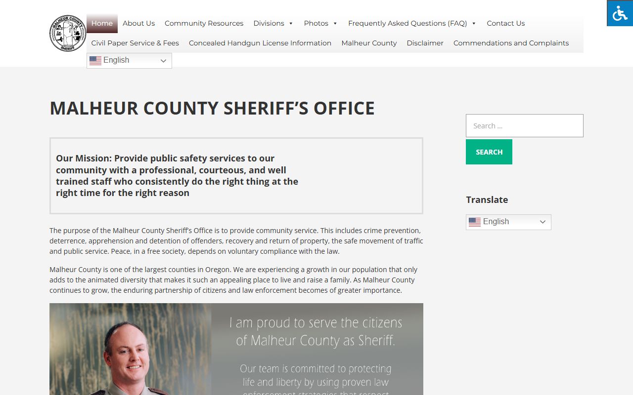 Malheur County Sheriff's Office for felony case information
