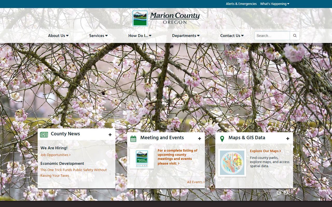 Marion County government homepage for county services and records