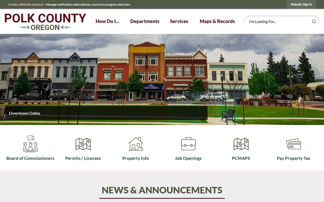 Polk County government website for county services and records