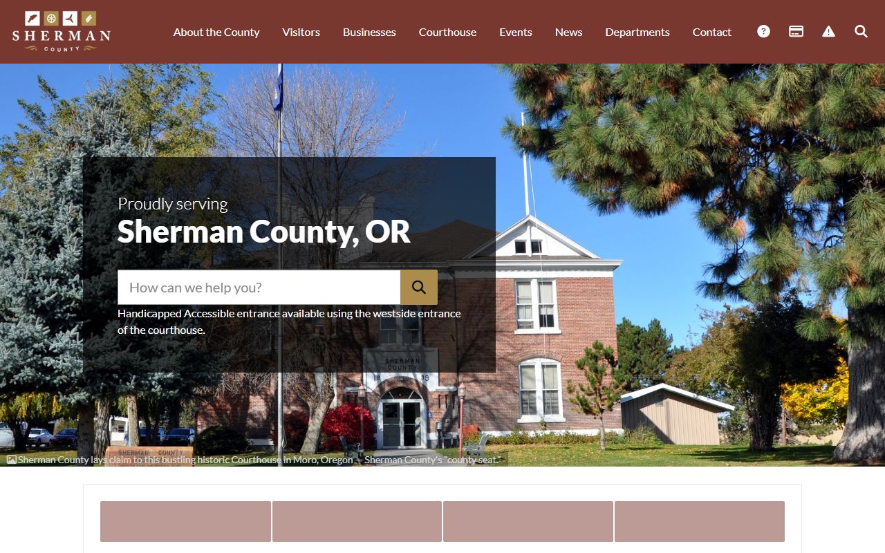Sherman County government homepage for public records