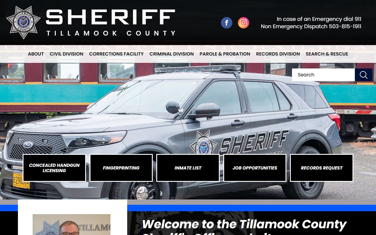 Tillamook County Sheriff office for felony arrest records