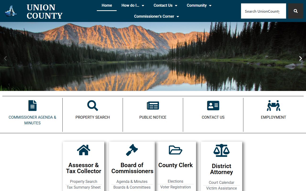 Union County government homepage for public records